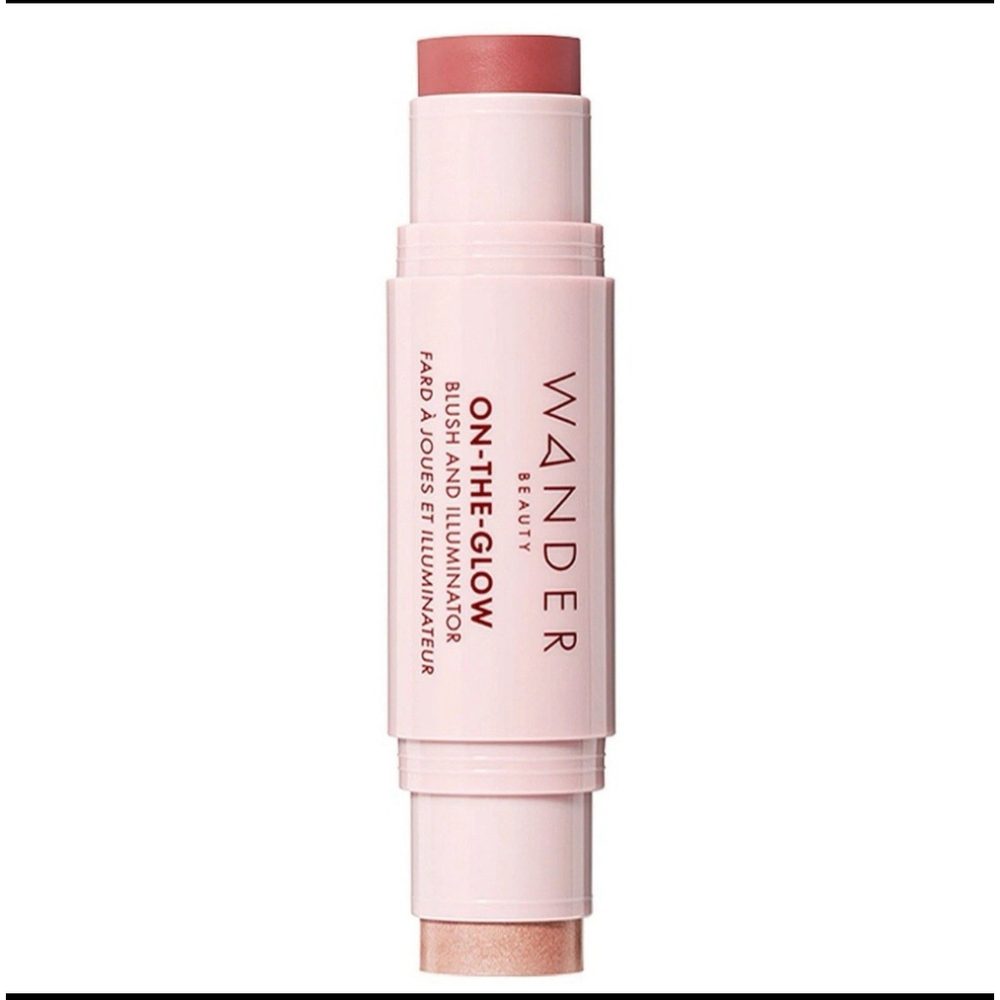 Wander Beauty On-The-Glow Blush & Illuminator Stick Sienna Sunset/Nude Glow NIB